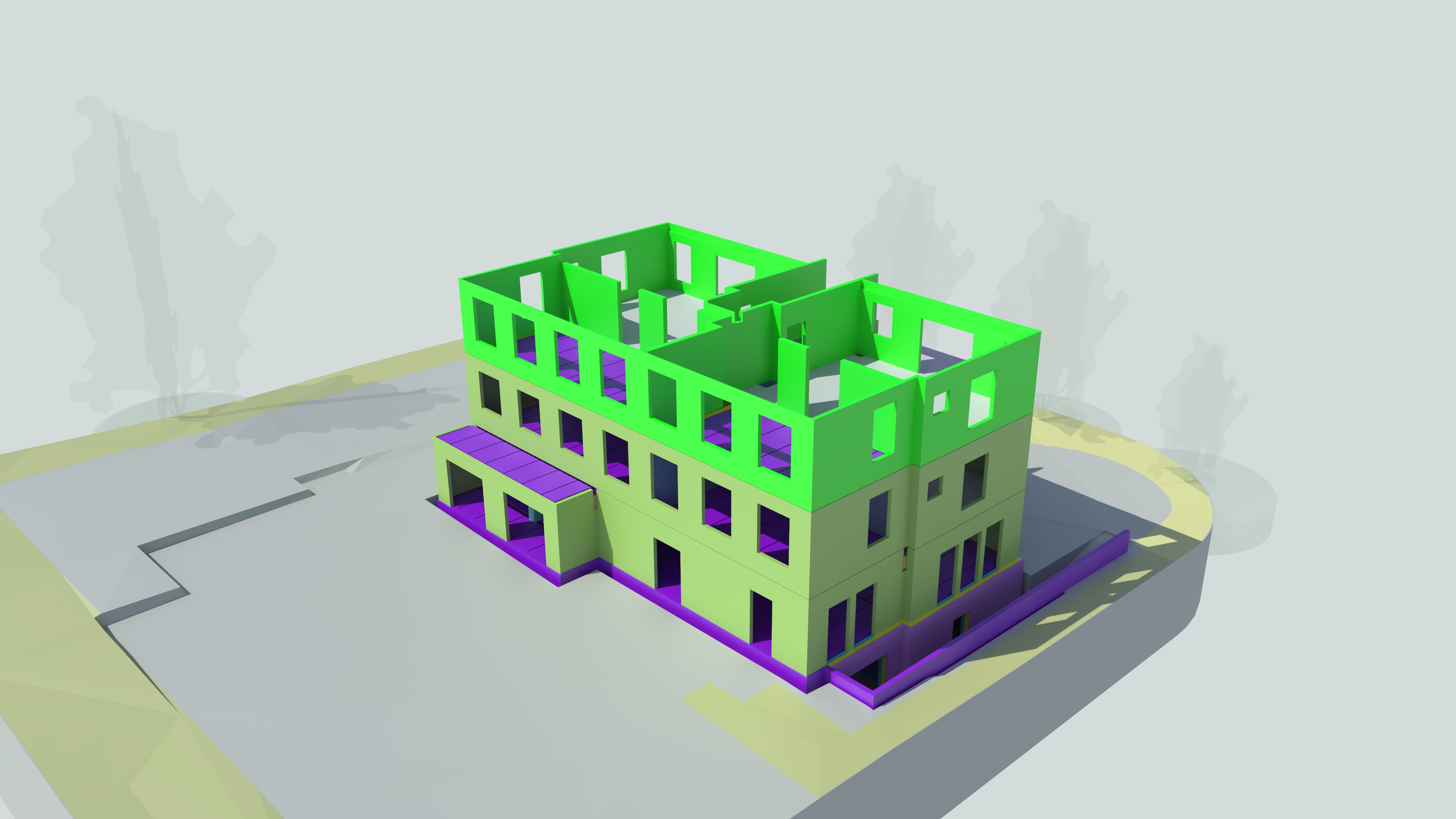 Structural BIM model — front